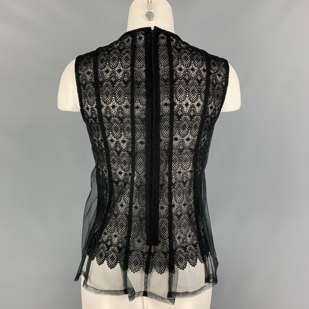 NOIR KEI NINOMIYA Size M Black Tulle Sleeveless Dress Top - Picture 3 of 4